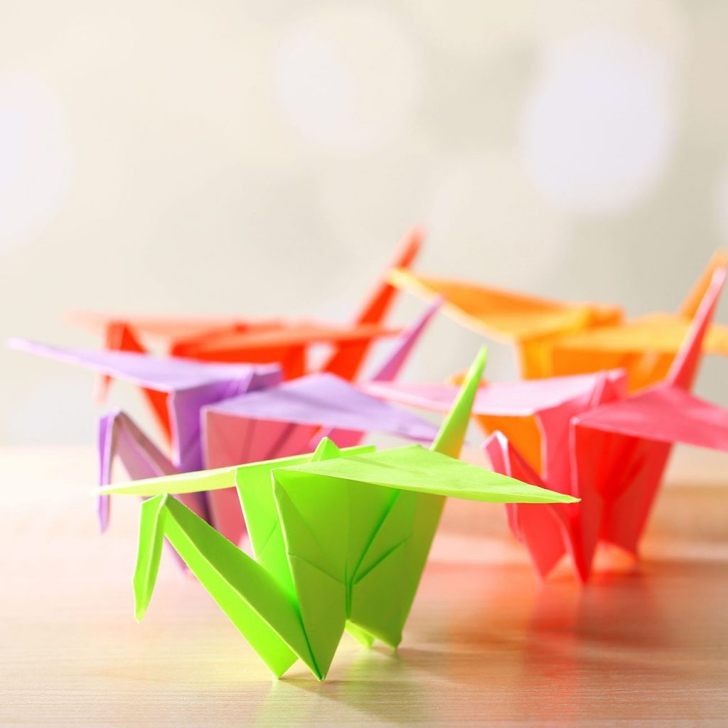 Make origami cranes to donate