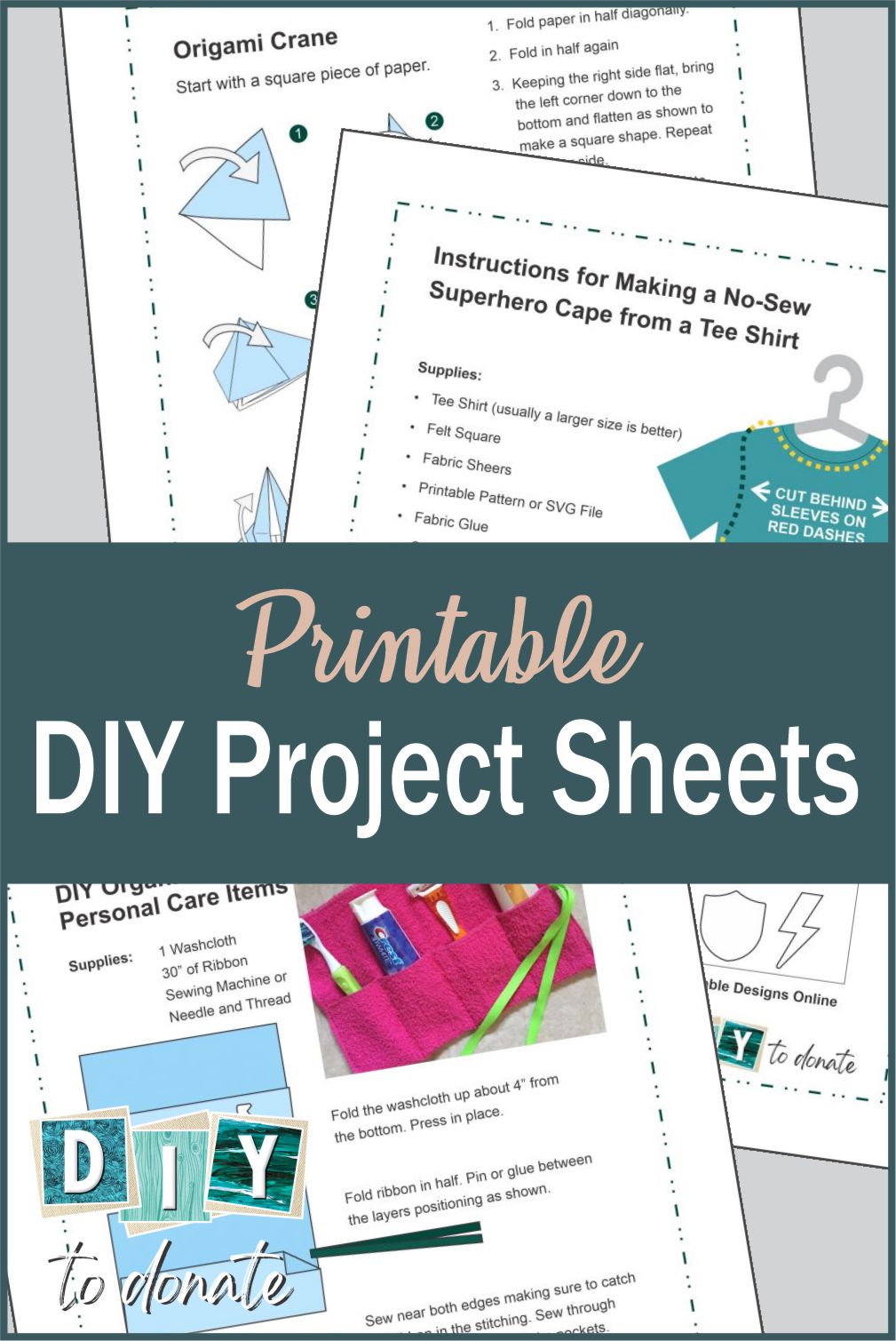 We've organized all our PDF Project sheets here to make it easy for you just print and go. Pick and choose from your favorites. #diytodonate #freeprintables #crafts #donate #comunityservice #fun #cards #projects