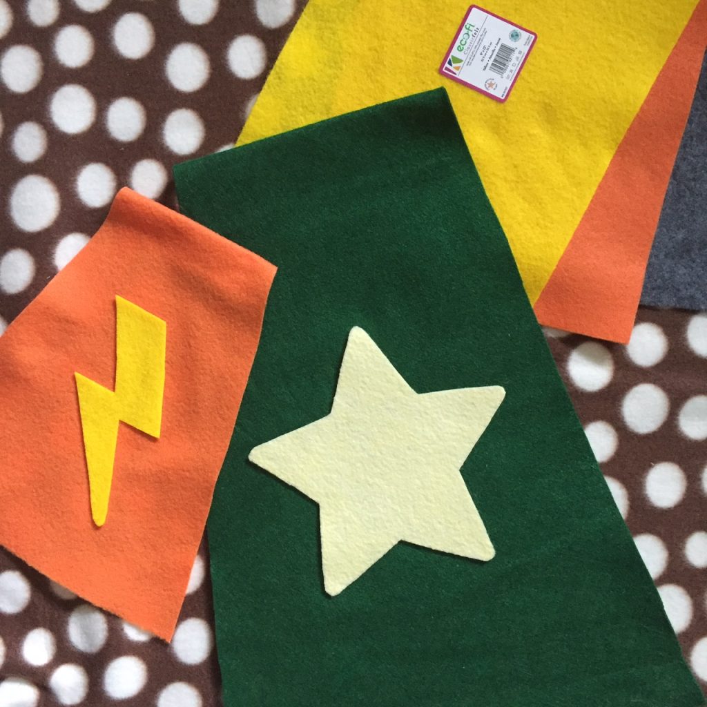 No-sew superhero capes for dogs.