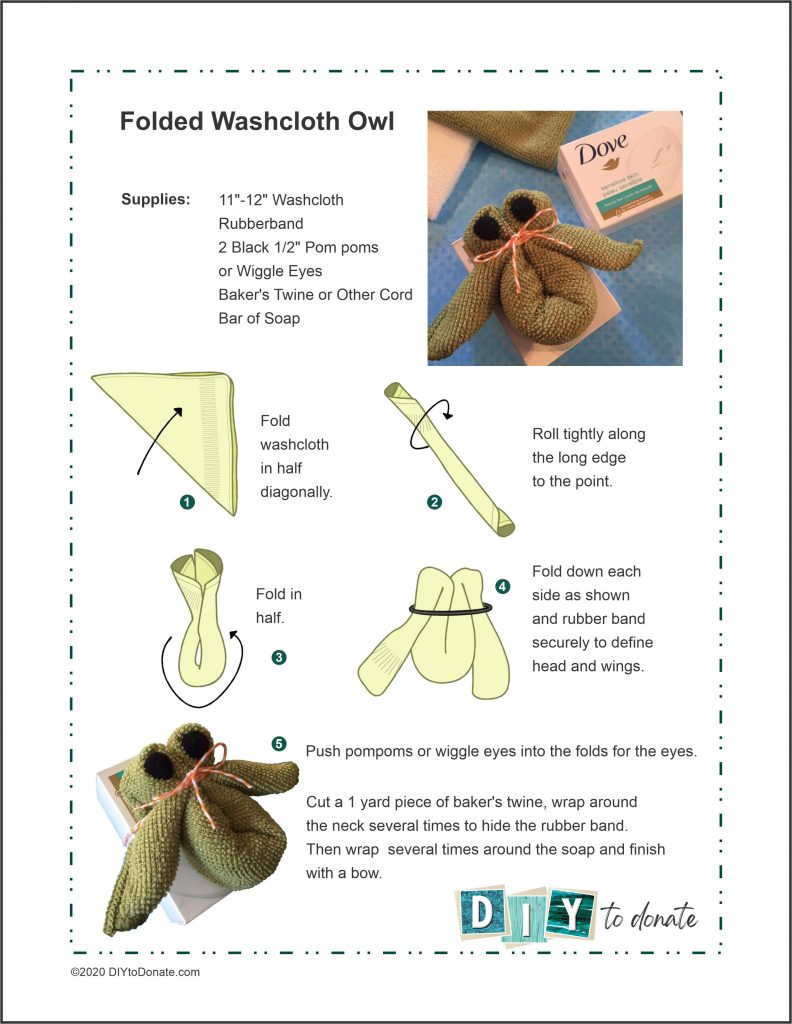 Washcloth Owl Instructions