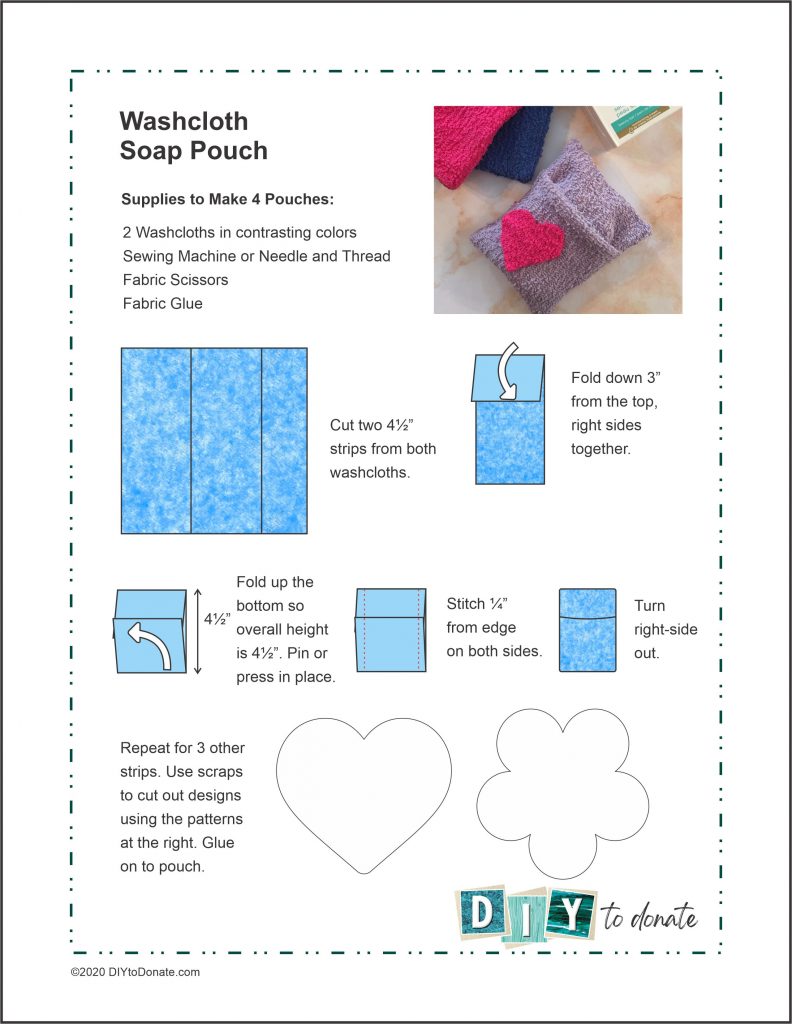 Printable soap saver pouch project sheet