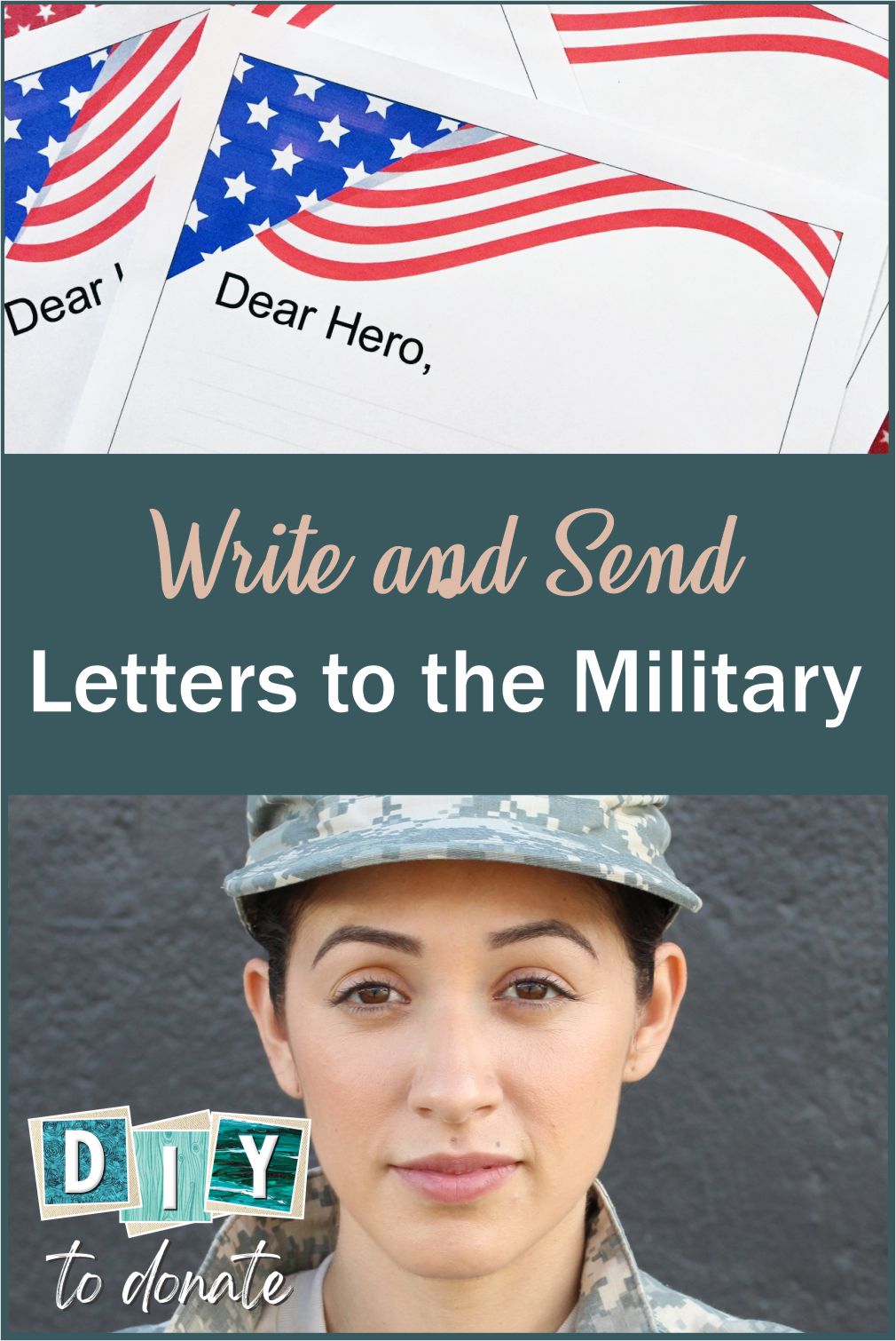 How to Write Letters to our Military Download our free printable, use the guidelines provided to write letters to our military and find out where to send them. #diytodonate #diy #letterstothemilitary #letterstoheroes #Military #heroes #militaryheroes #letters #crafts #free