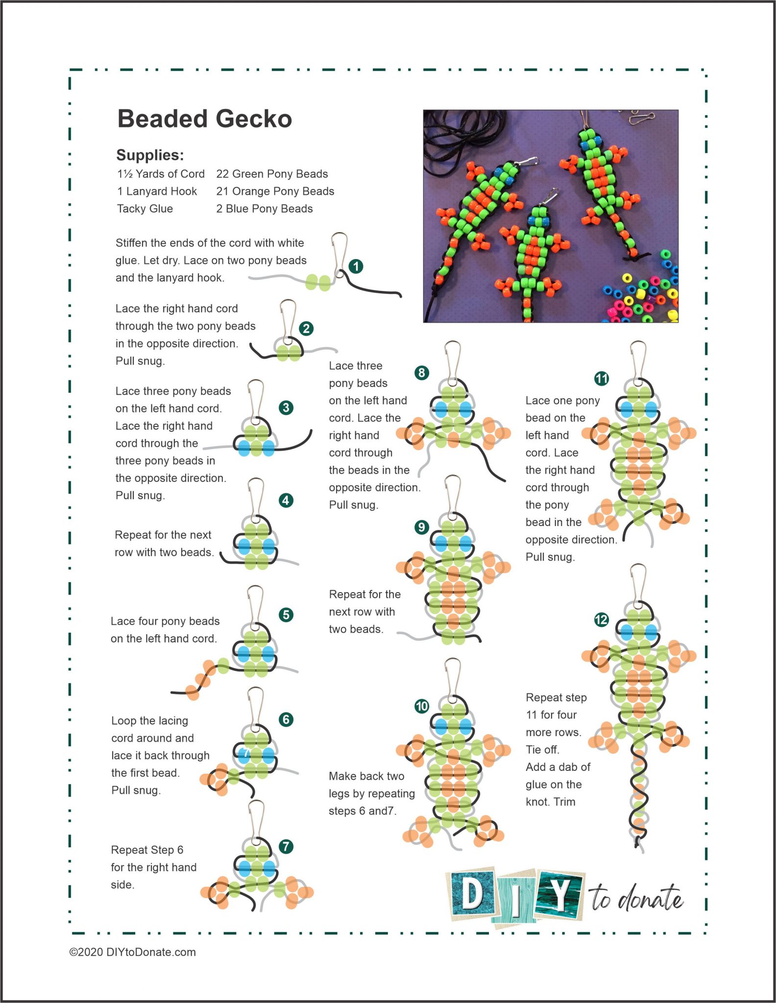 Make Beaded Geckos To Donate - It's Fun And Easy! - Diytodonate