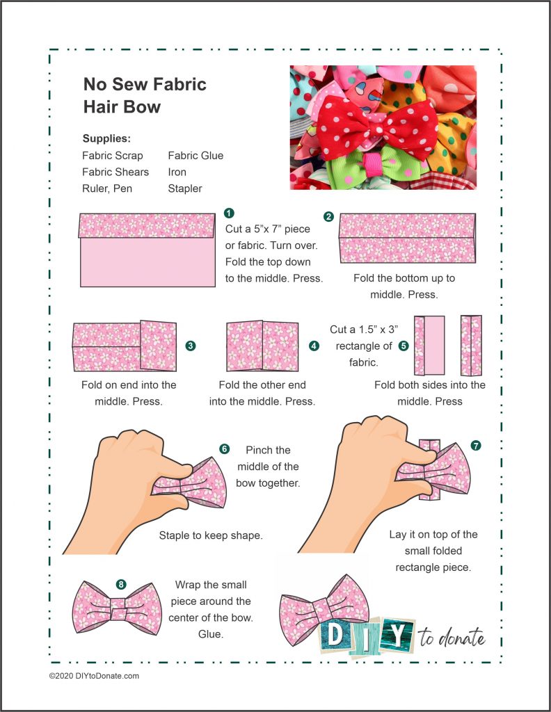 Easy No-sew bow printable pdf