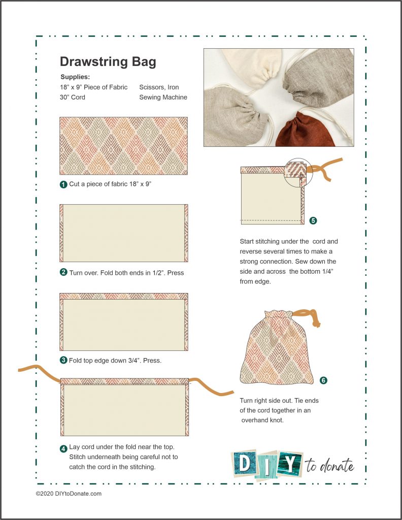 Make Easy Drawstring Bags to Donate - DIYToDonate