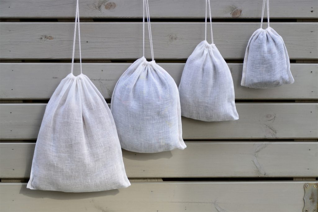 Make drawstring bags to donate in different sizes.