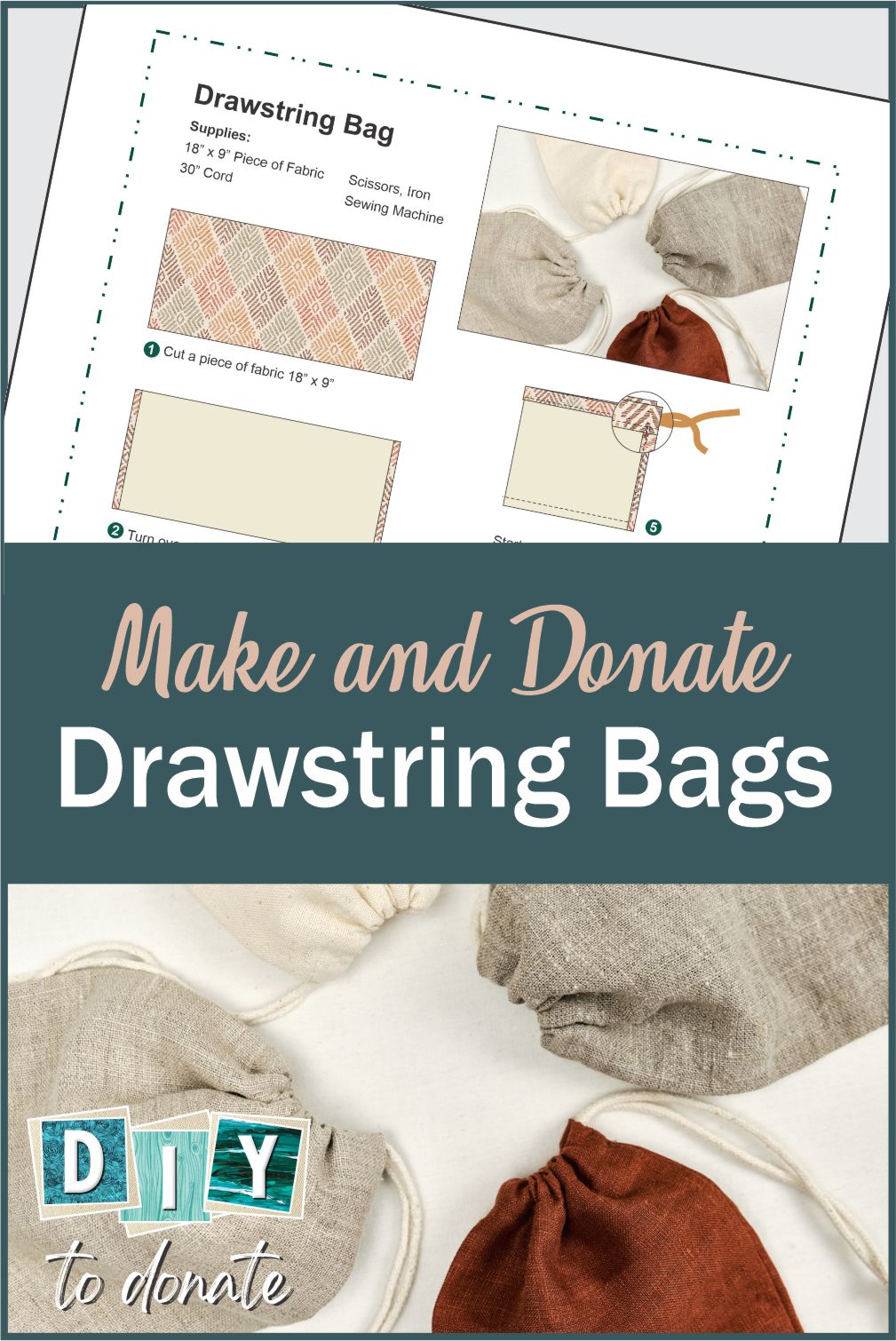 Make Easy Drawstring Bags to Donate - DIYToDonate