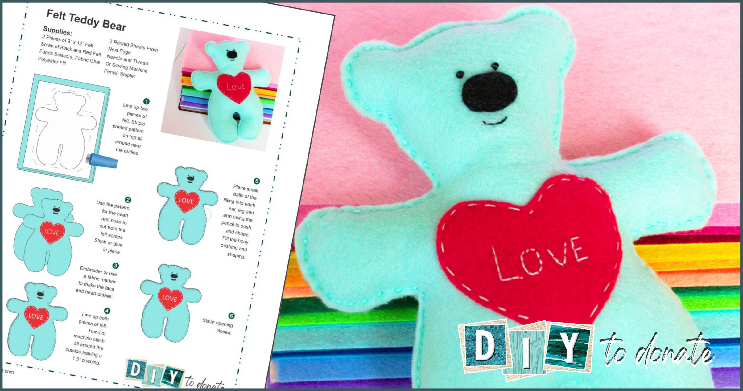 PRINTED Stuffed Teddy Bear Sewing Pattern