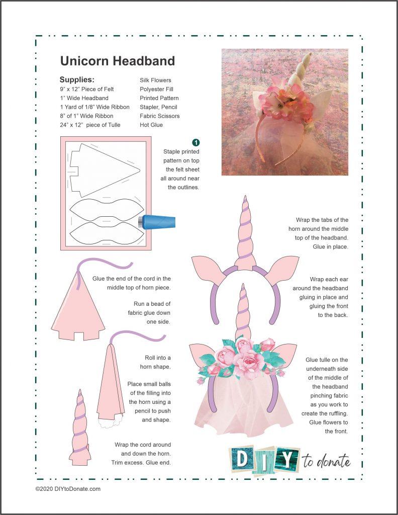 Unicorn headband pdf