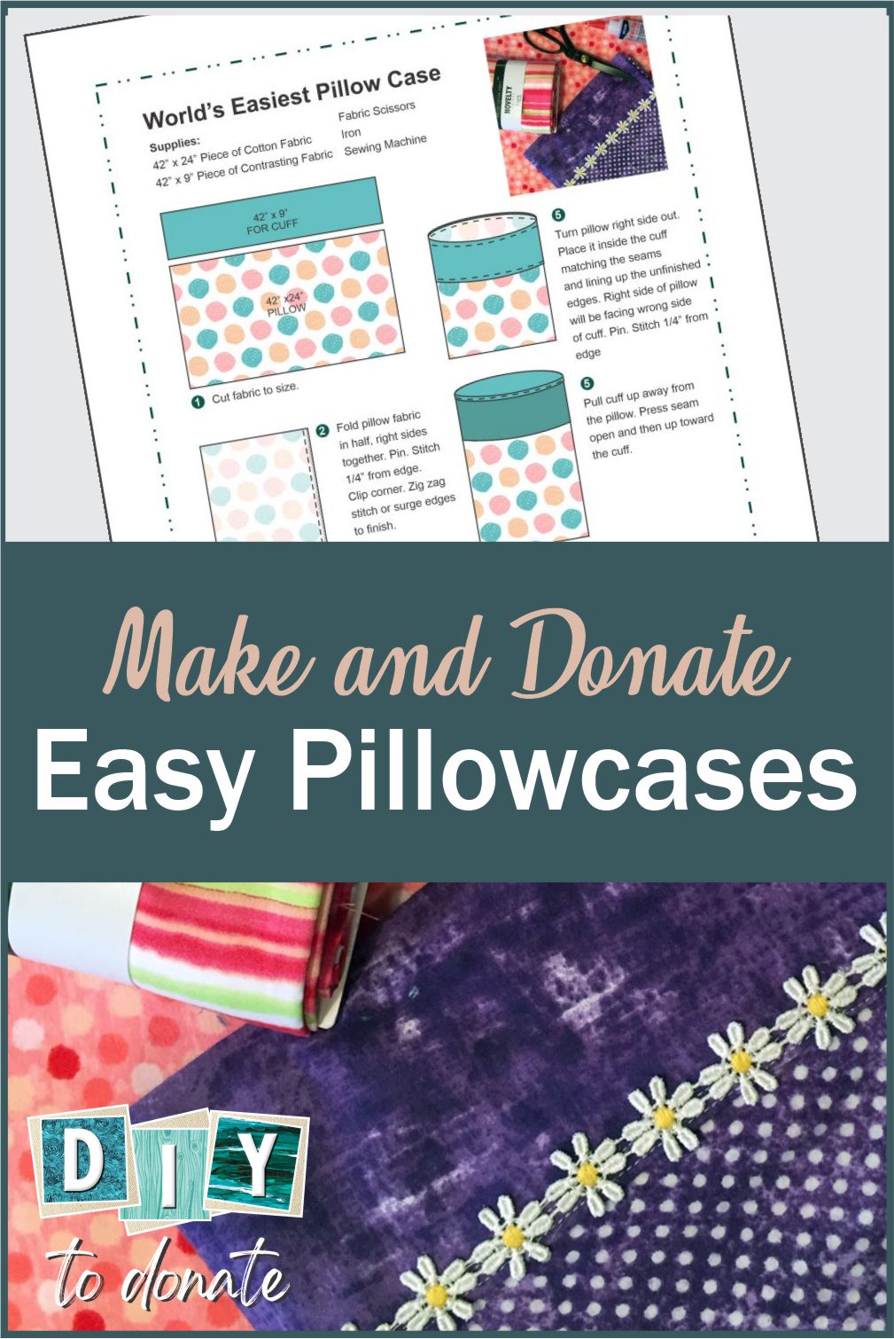 Sewing For Beginners - Quick & Easy Pillowcase Tutorial - Home Crafts by Ali