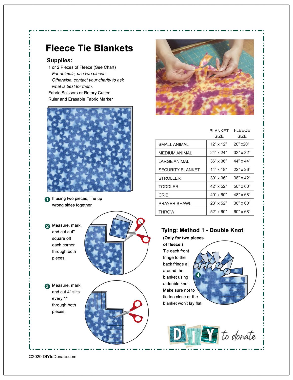 4 Ways To Make Fleece Tie Blankets DIYToDonate