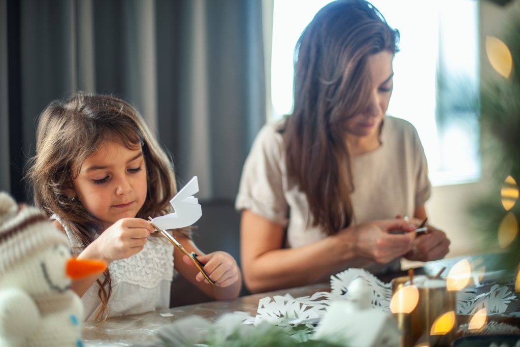 Family Making Crafts to Donate